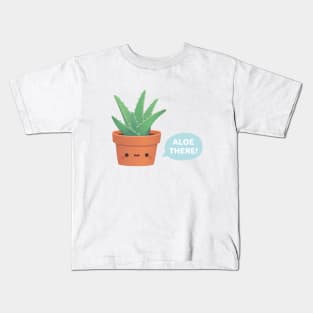 Cute Aloe Vera Says Aloe There Kids T-Shirt